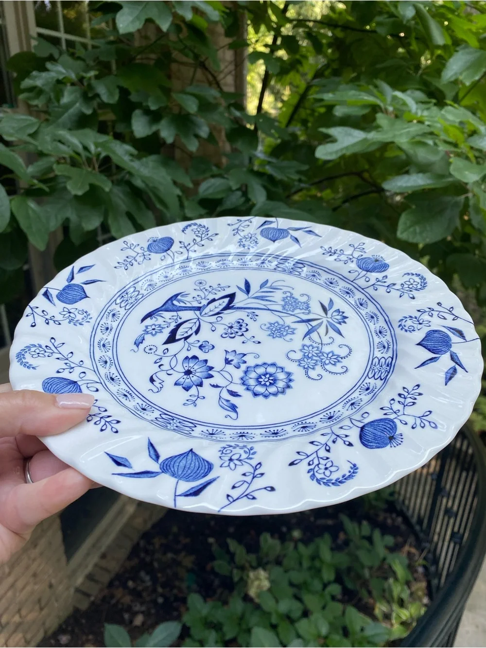 Johnson Bros. Nordic / Blue Onion Scalloped Crimped Dinner Plate